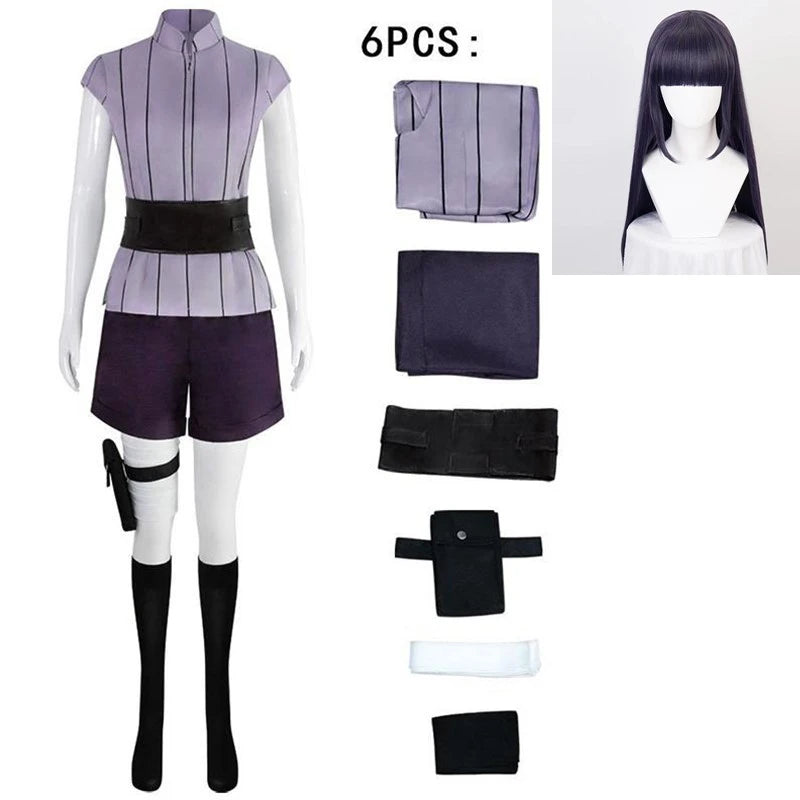 Naruto: Hyuga Hinata Cosplay Costume with Wig