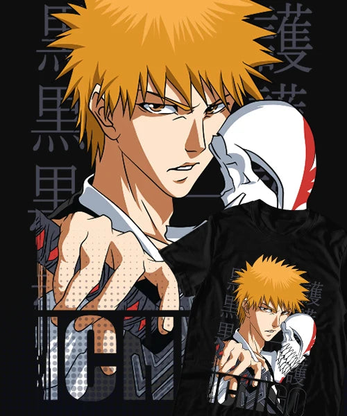 Bleach Ichigo Kurosaki Mirada Tshirt (Colours Available)