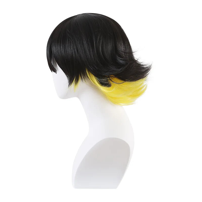 Blue Lock Bachira Meguru Cosplay Wig Black Yellow Hair