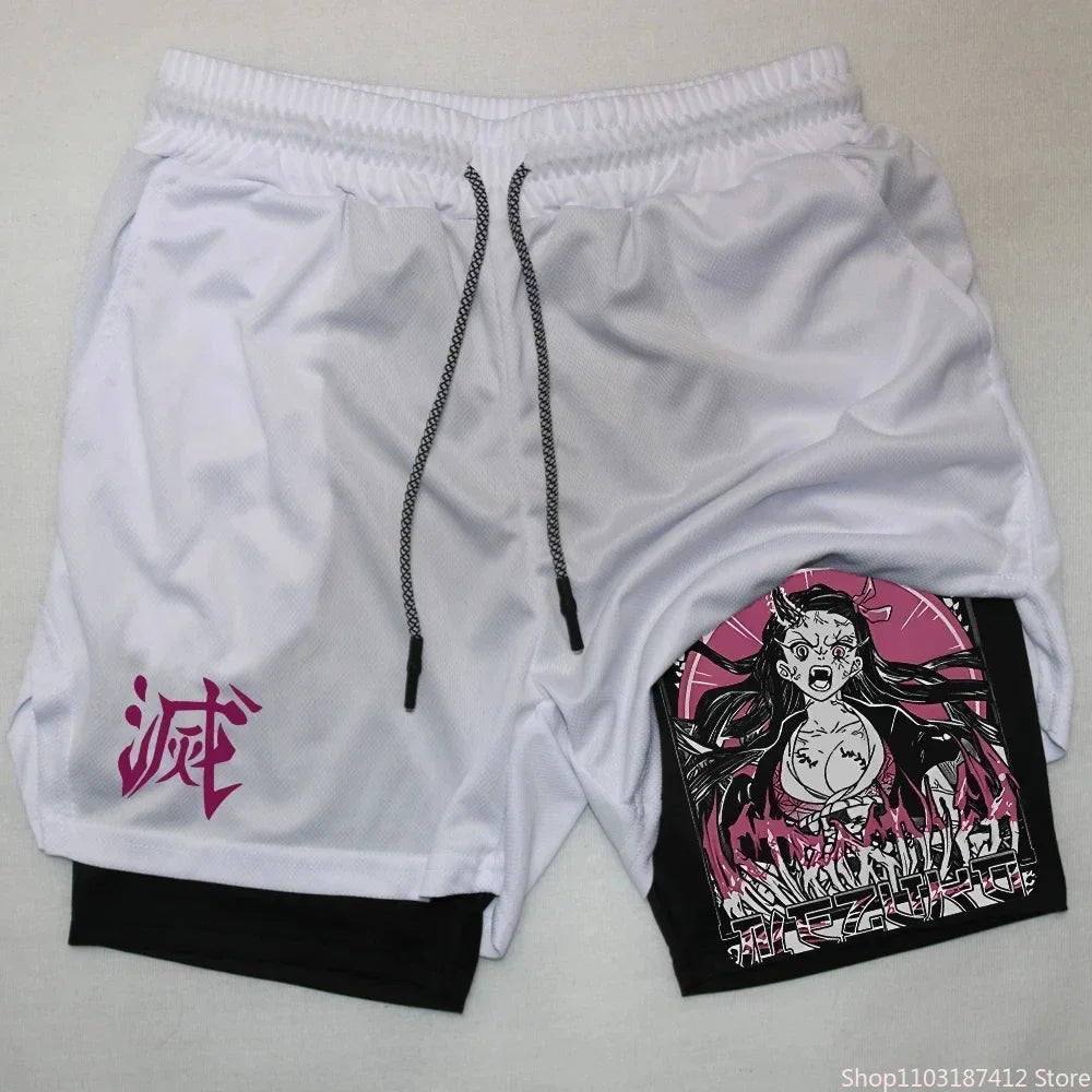 Demon Slayer inspired Athletic Shorts with Graphic Designs