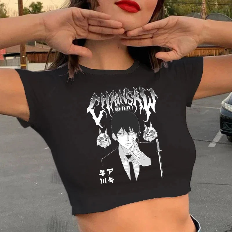 Chainsaw Man Pochito/Makima T-Shirt/Crop Top for Women (Variants Available)