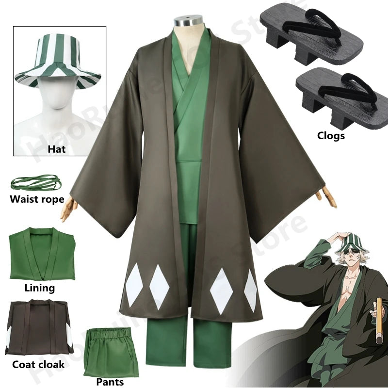 Bleach Cosplay Urahara Kisuke Gotei 13 Kimono Suit/Costume