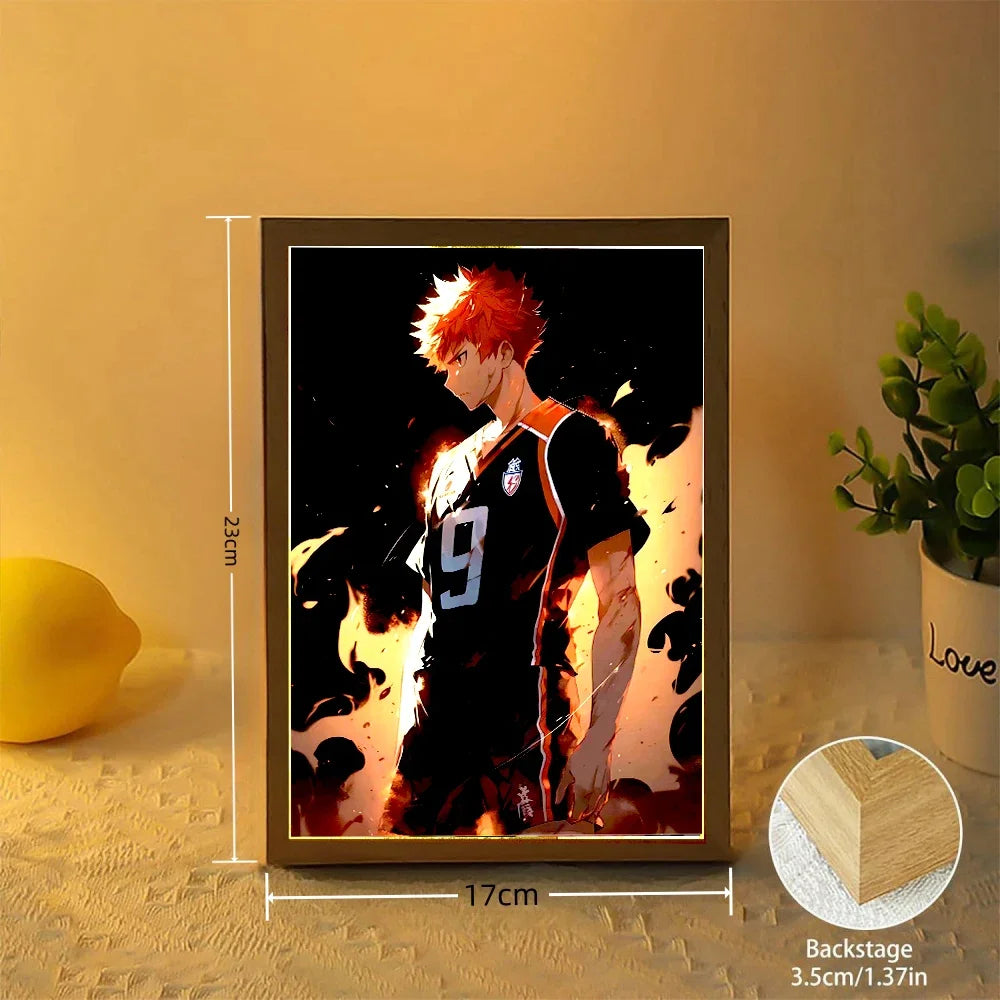 Haikyuu Anime Shoyo Hinata Photo in Frame with Led Night