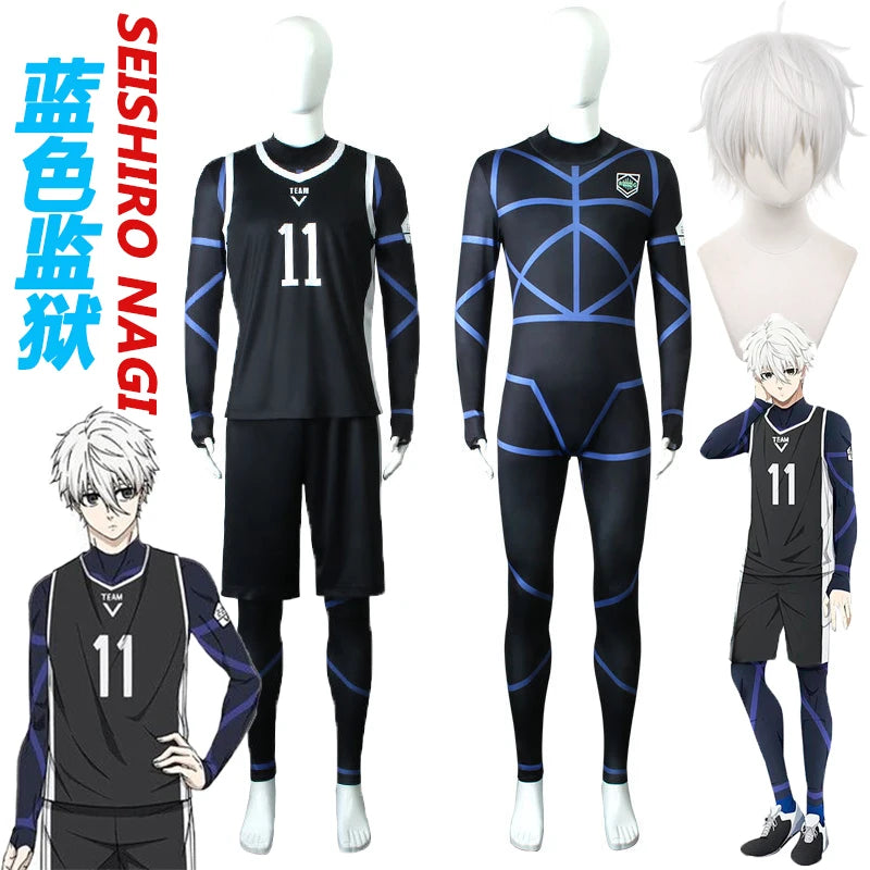 Anime Blue Lock Nagi Seishiro Cosplay Costume Jersey Set