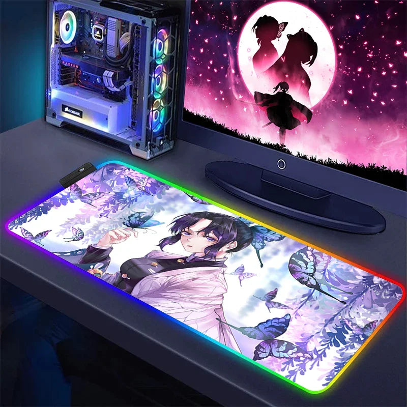 Demon Slayer Kimetsu No Yaiba Mouse Pad | RGB Gaming Mat with LED Backlit Design