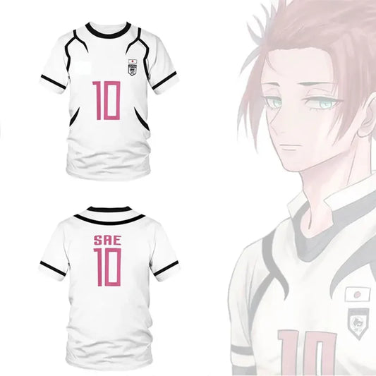 Blue Lock Itoshi Sae  Anime Cosplay Football Jersey T Shirt