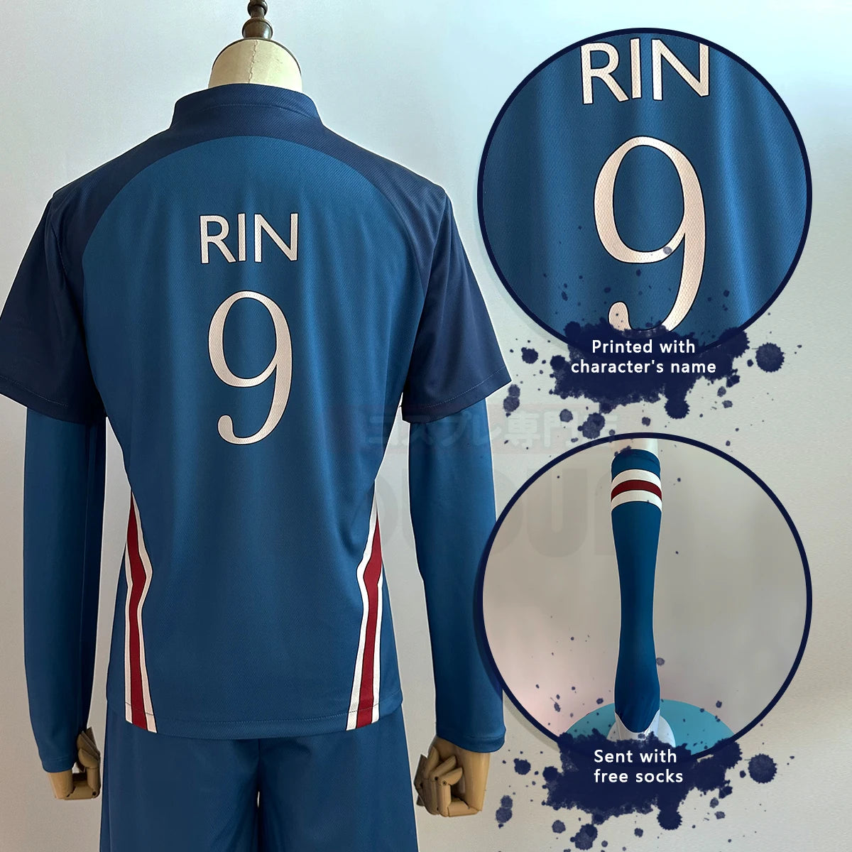 Blue Lock Anime Rin Itoshi Shidou Ryusei Charles Karasu Cosplay Costume P.X.G Jersey Football Uniform Set