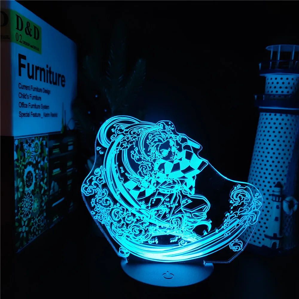 Demon Slayer Nezuko/Tanjirou/Zenitsu/Akaza LED 3D Night Lights Set 2