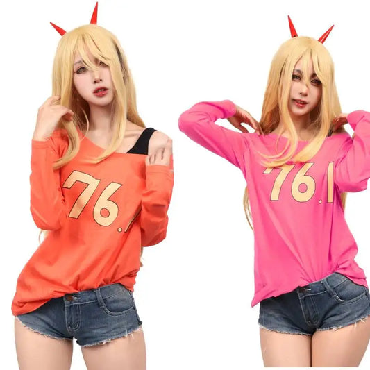 Anime Power Pattern 76.1 Long Sleeve Cosplay/Costume T-Shirt with Sports Bra