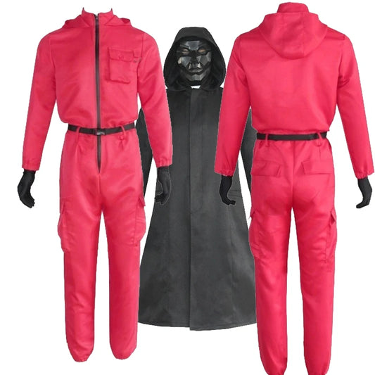 Squid Games Rose Red Jumpsuit Boss Cosplay Costumes (Variants Available)