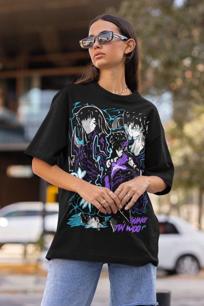 Unisex Solo Leveling T-Shirt Anime Sung Jinwoo (All sizes)