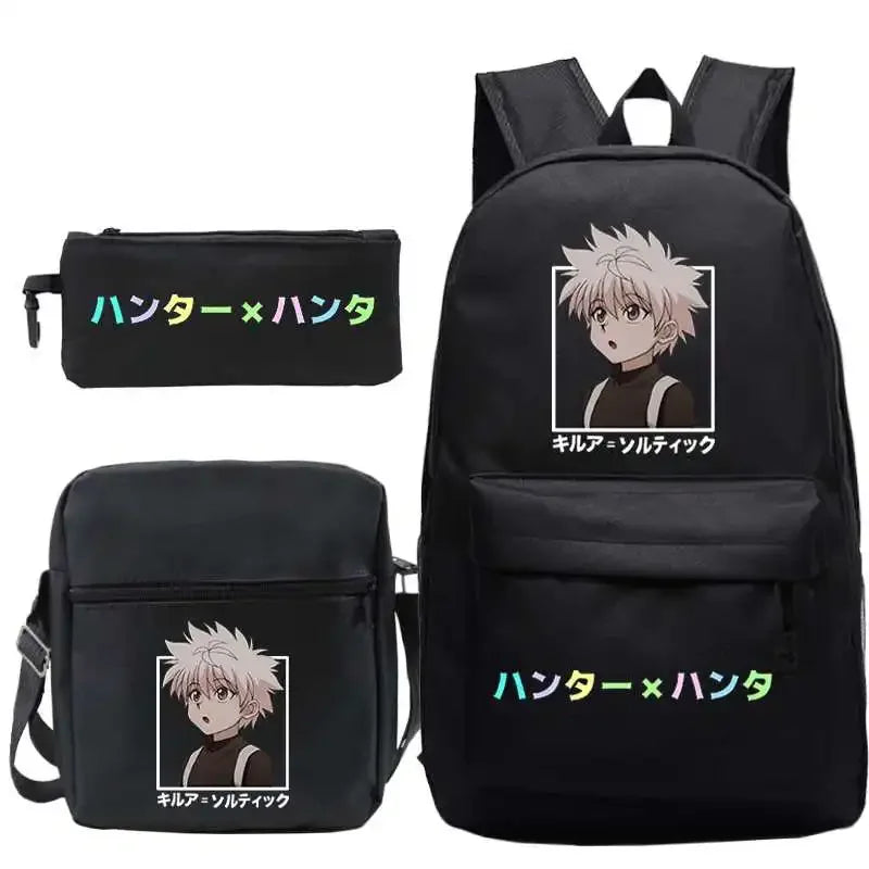 Anime HUNTER X HUNTER Killua Print Backpack 3pcs/set