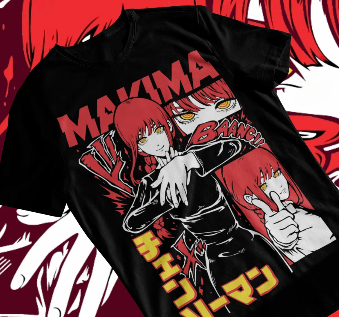 Chainsaw Man Denji & Makima with Pochita Graphic TShirt