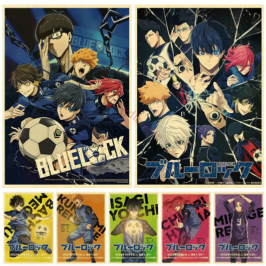 Blue lock Anime Poster Retro