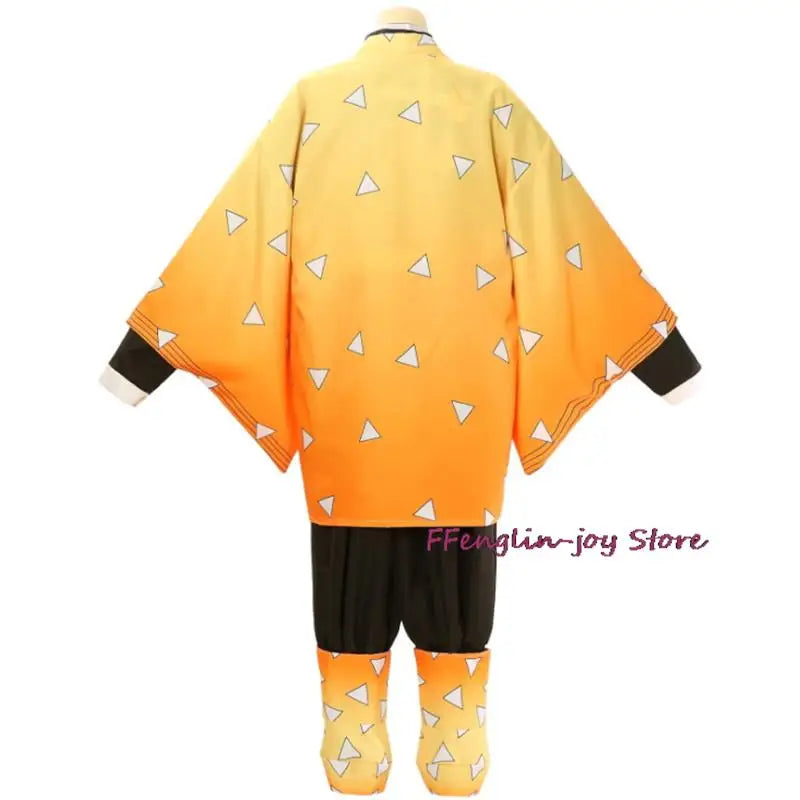 Agatsuma Zenitsu Cosplay Costume Set-Demon Slayer