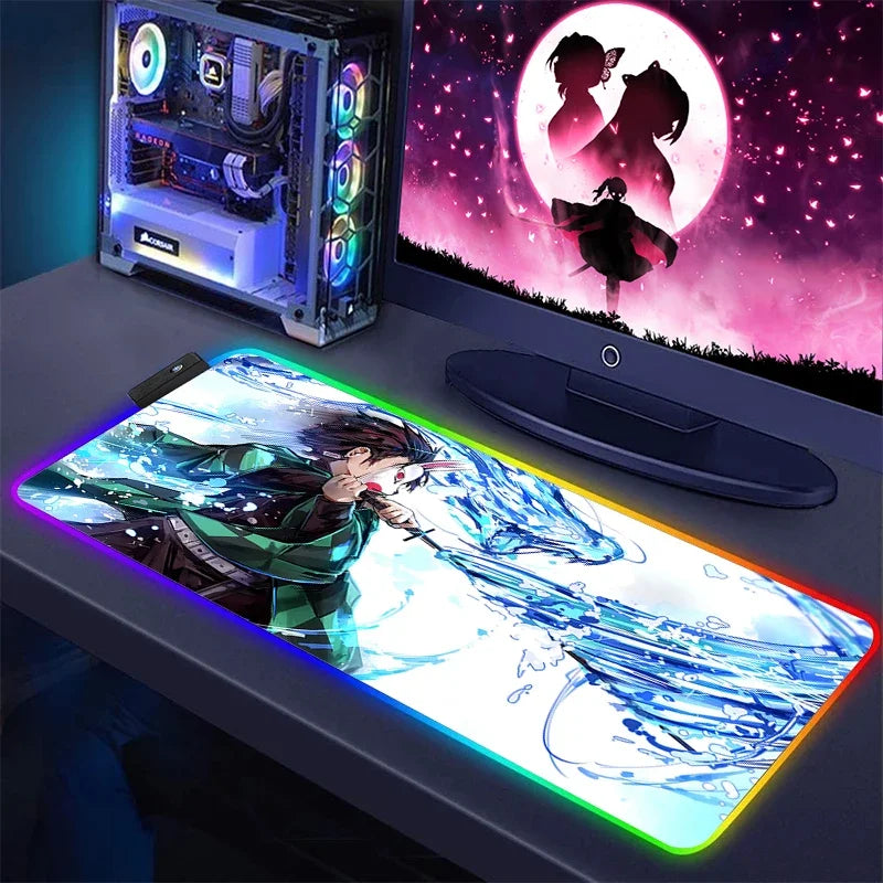 Demon Slayer Kimetsu No Yaiba Mouse Pad | RGB Gaming Mat with LED Backlit Design