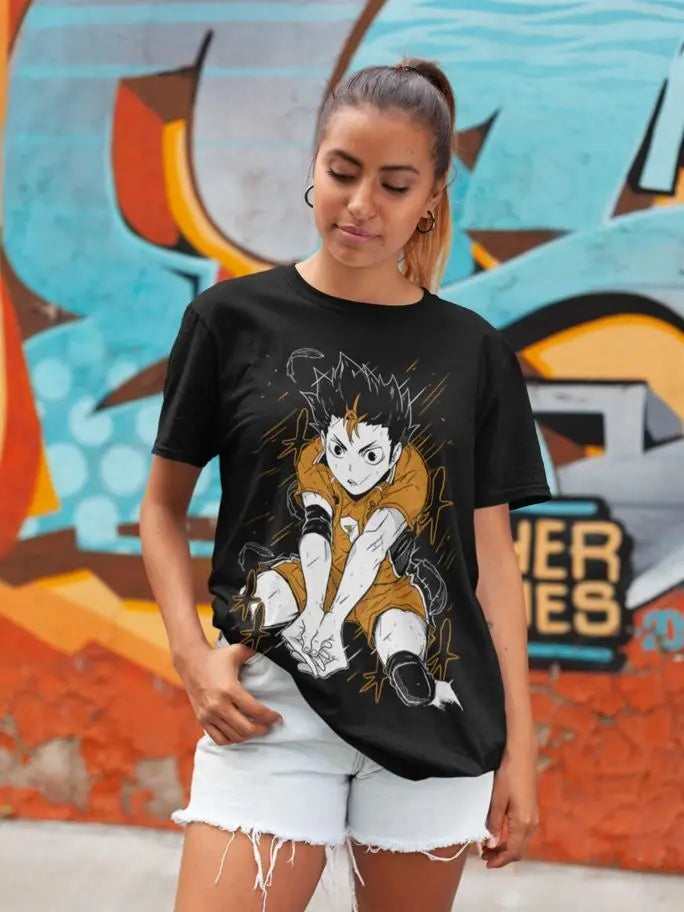 Haikyuu Anime Nishinoya  Printed  Casual  T-Shirt