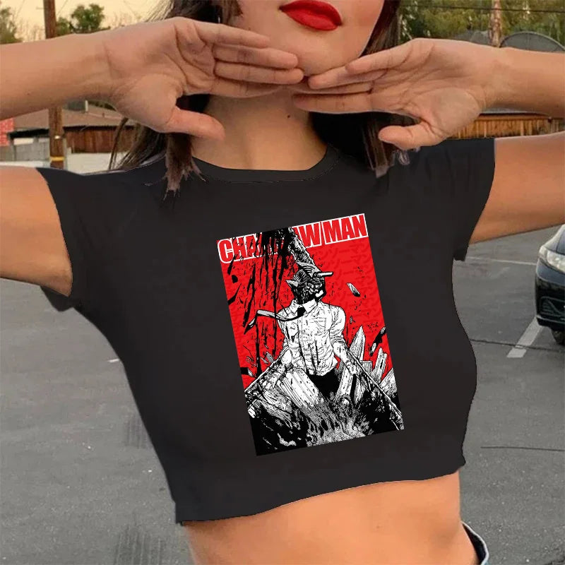 Chainsaw Man Pochito/Makima T-Shirt/Crop Top for Women (Variants Available)