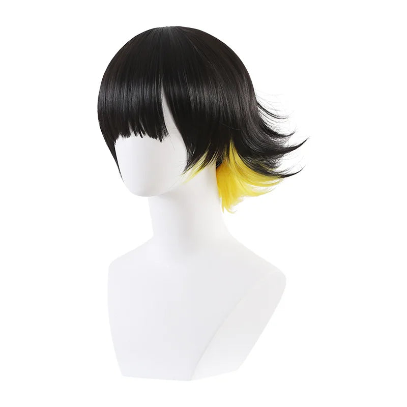 Blue Lock Bachira Meguru Cosplay Wig Black Yellow Hair