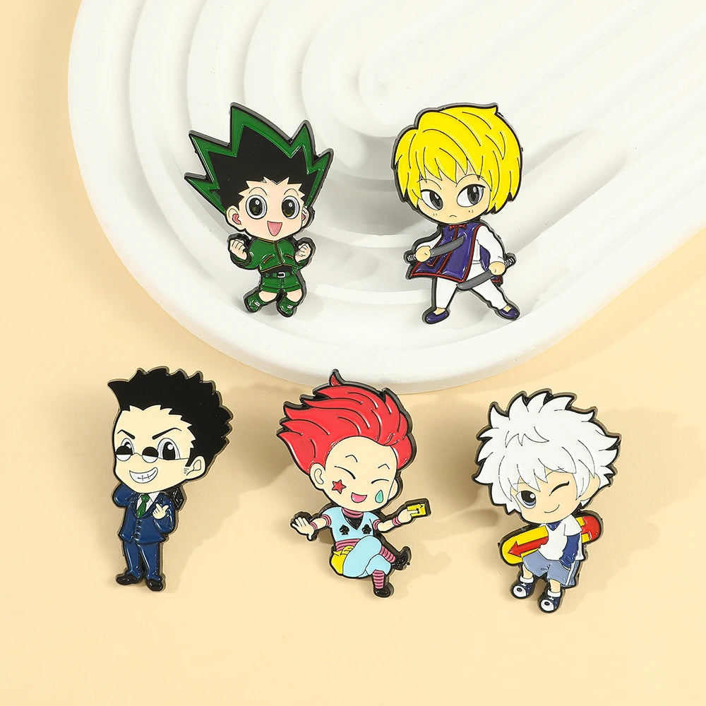 Hunter X Hunter Anime Killua Kurapika Leorio Hisoka Brooch Enamel Pins