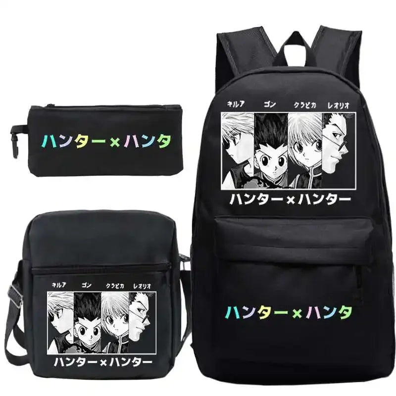 Anime HUNTER X HUNTER Killua Print Backpack 3pcs/set