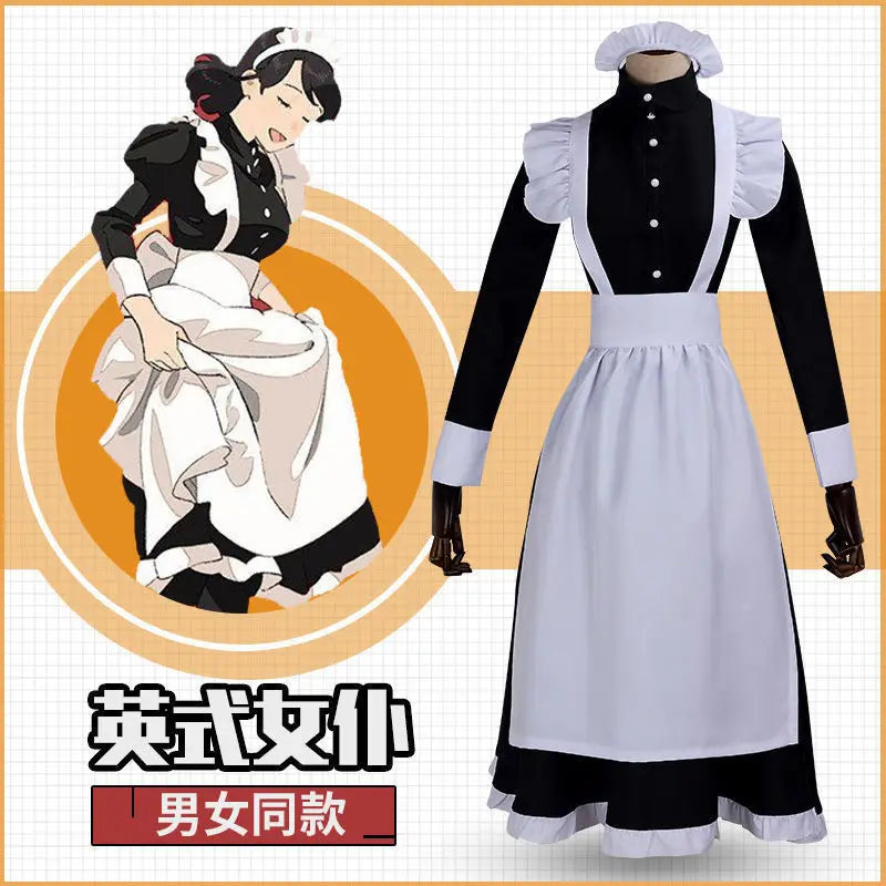 Unisex Lolita Maid Outfit – Long Dress & Apron Cosplay Costume jujutsu kaisen