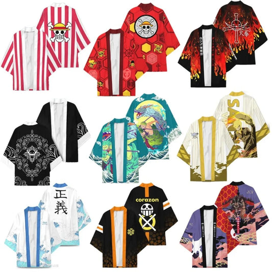 Anime One Piece Cosplay Costume: Portgas D. Ace, Monkey D. Luffy, Roronoa Zoro Printed T shirt Set