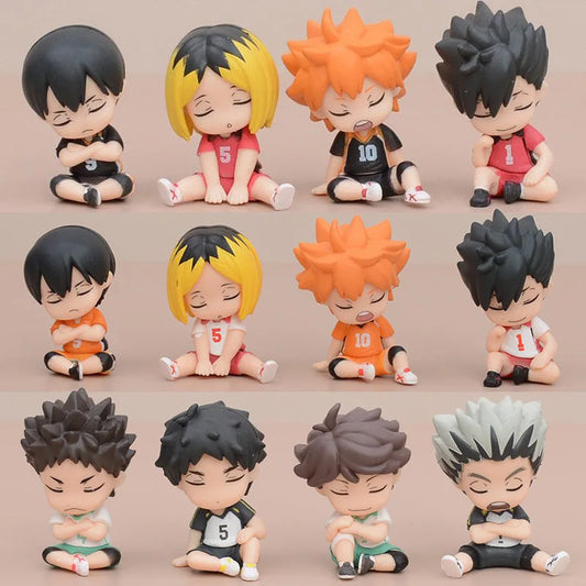 Haikyuu Anime 4 Pcs Hinata Shoyo Tobio Kageyama Sleeping Mini 5.5cm Figure