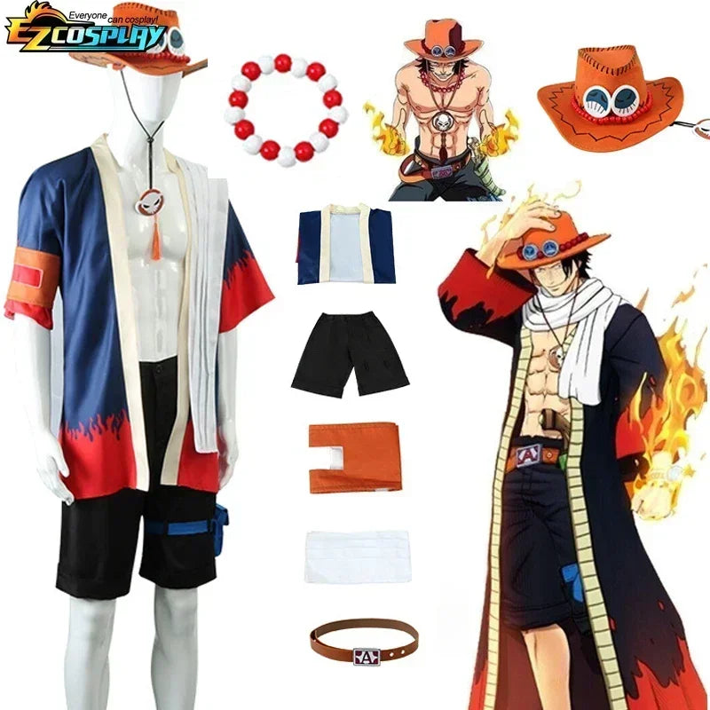 One Piece Portgas D. Ace Cosplay Costume set