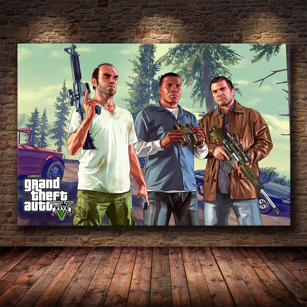 Game Posters GTA V Canvas Paintings