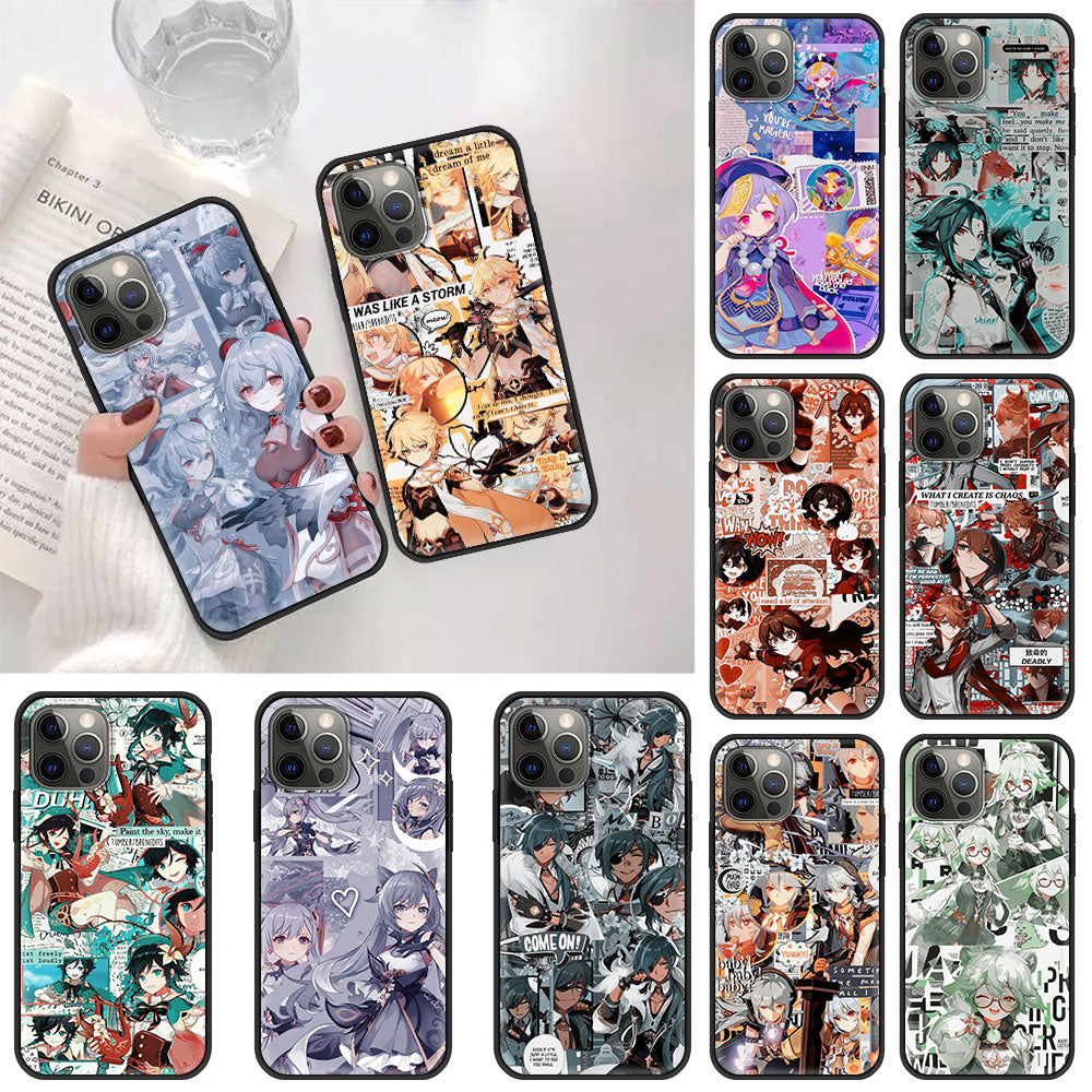 Printed Silicone iPhone Case Set-3 Genshin Impact (Variants Available) - House Of Fandom