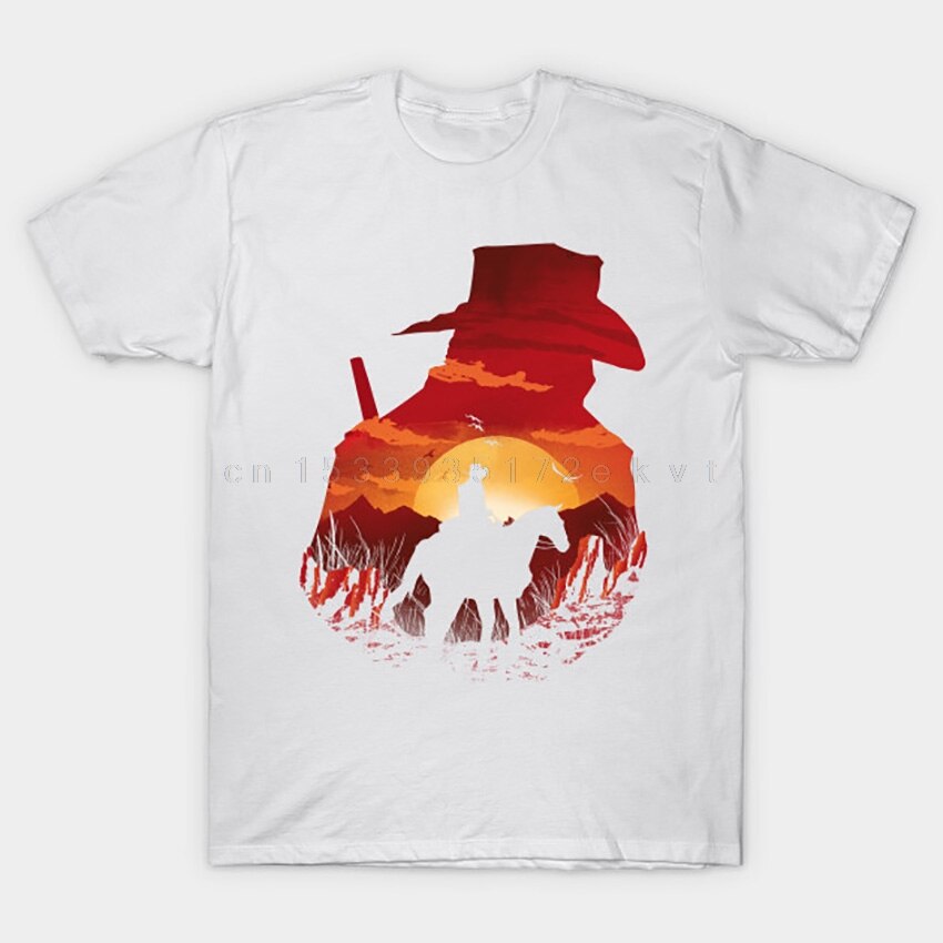 Red Sunset T Shirt Red Dead Redemption (Colors available)