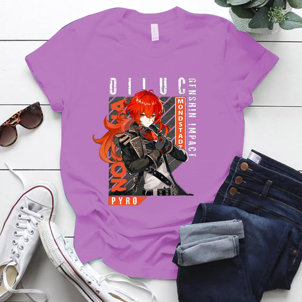 Diluc Tee Genshin Impact (Colors Available) - House Of Fandom