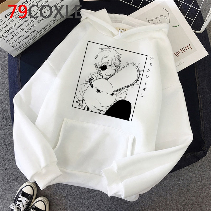 White Graphic Hoodies Set-1 Chainsaw Man (Variants Available) - House Of Fandom