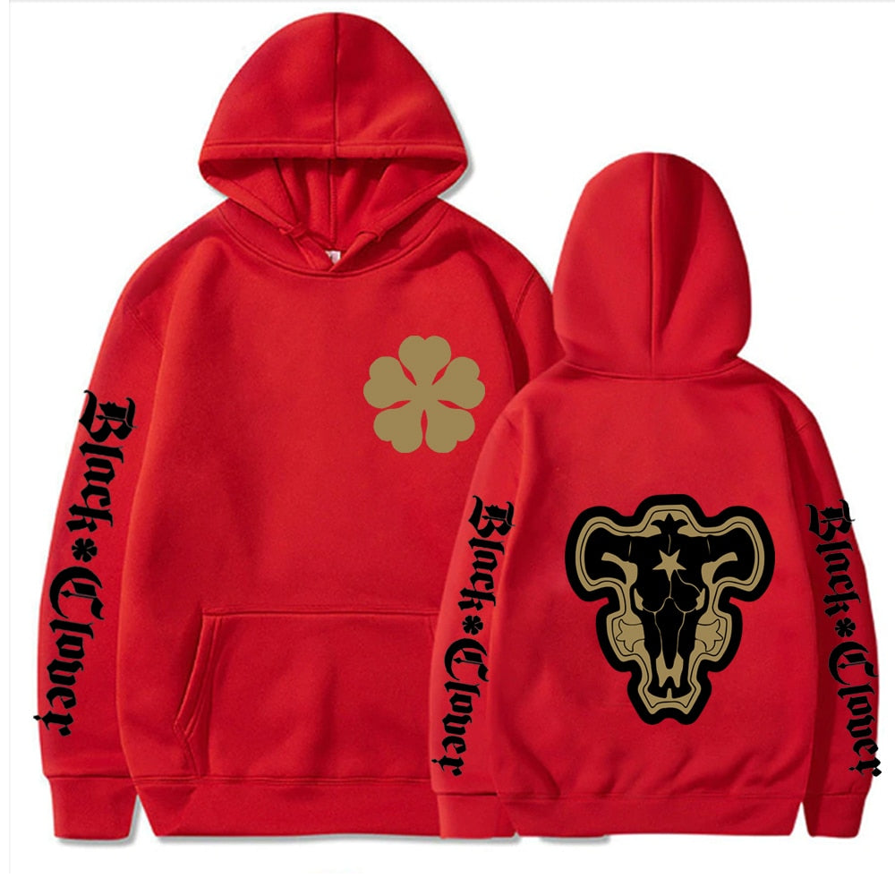 Black Bulls Long Sleeve Hoodies Black Clover (Colors Available) - House Of Fandom