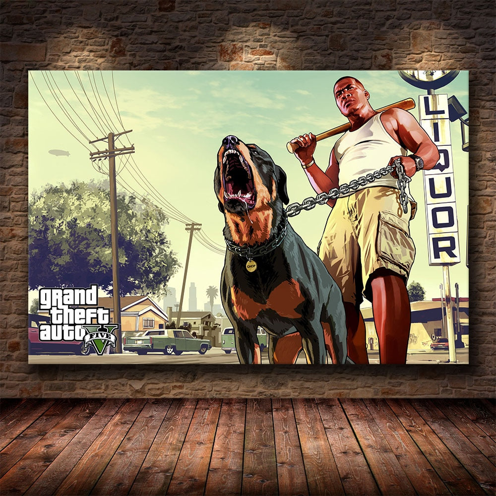 Game Posters GTA V Canvas Paintings
