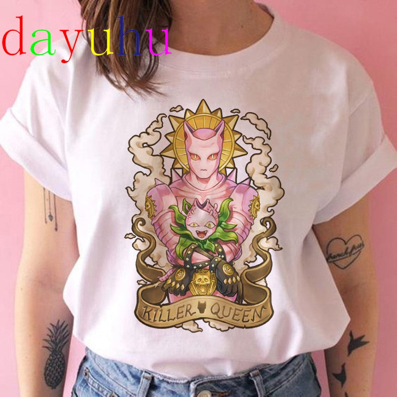 Printed White T-Shirt Jojo's Bizarre Adventure - House Of Fandom