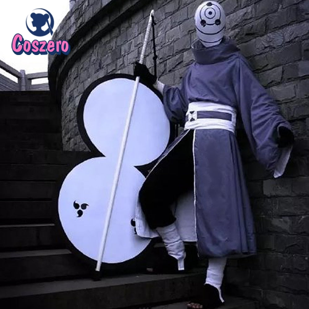 Anime Akatsuki Mask Man Uchiha Obito Cosplay Costumes Tobi Uniform Accessories Set Women and Men Full Set - House Of Fandom