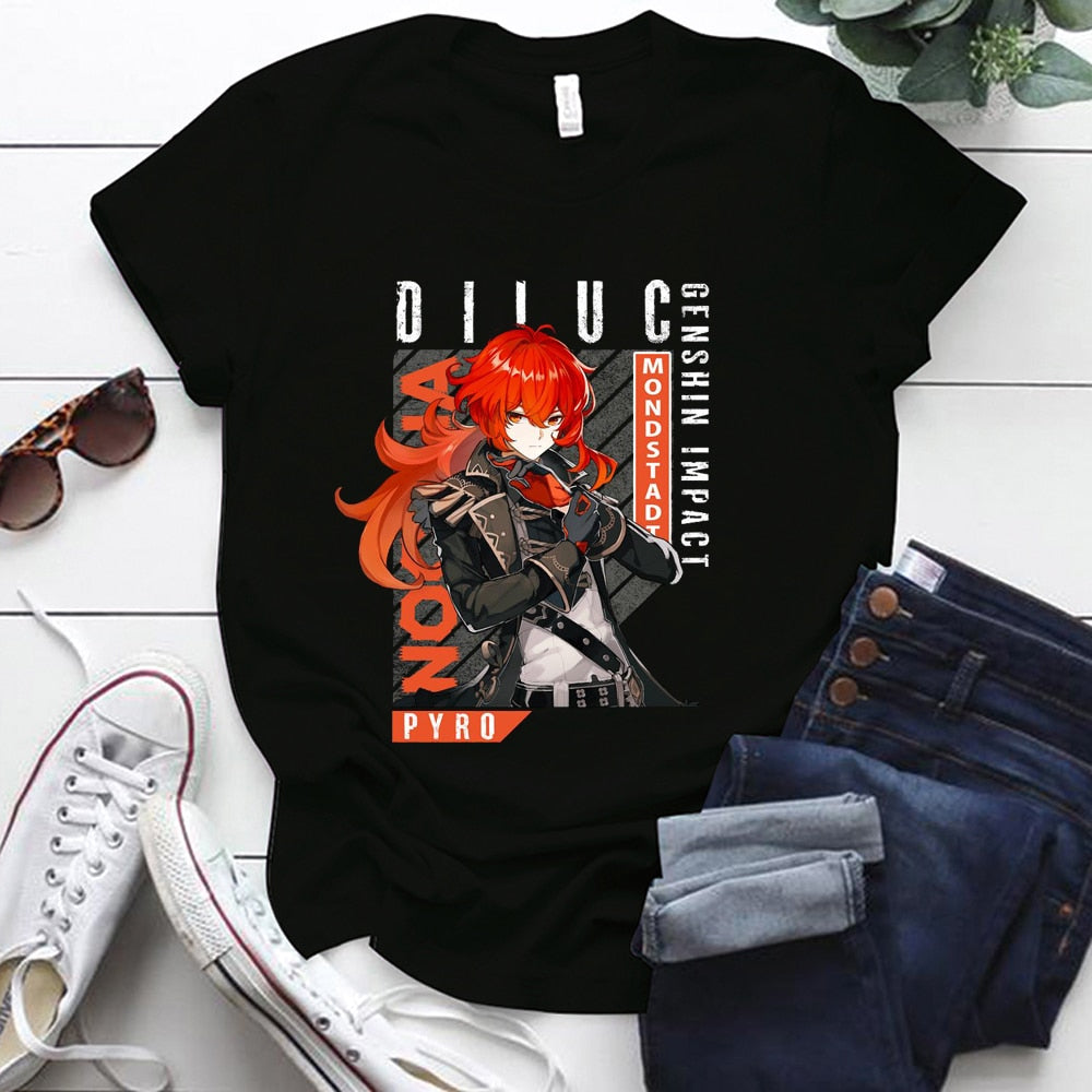 Diluc Tee Genshin Impact (Colors Available) - House Of Fandom