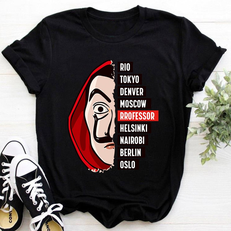 WOMEN'S TSHIRT MONEY HEIST (VARIANTS AND COLORS AVAILABLE)