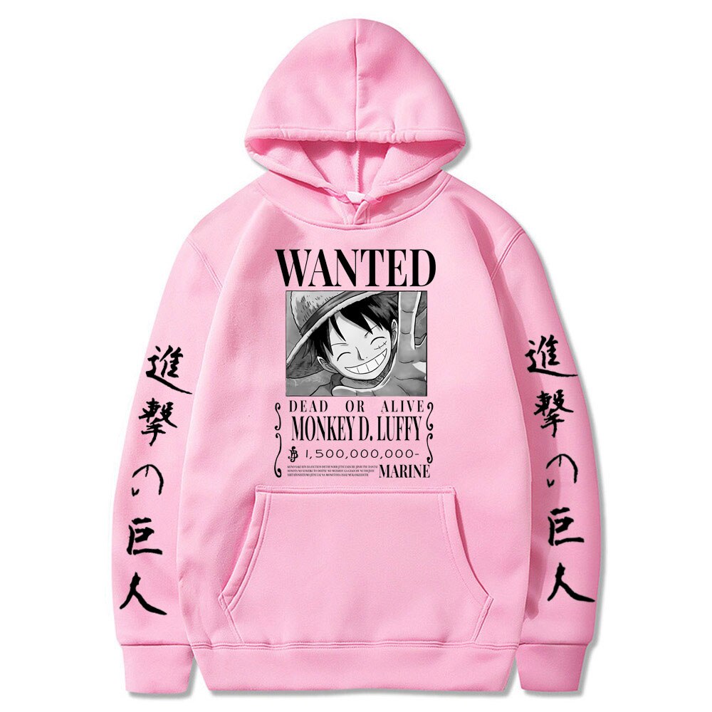 WANTED Luffy Hoodie One Piece (Colors Available) - House Of Fandom