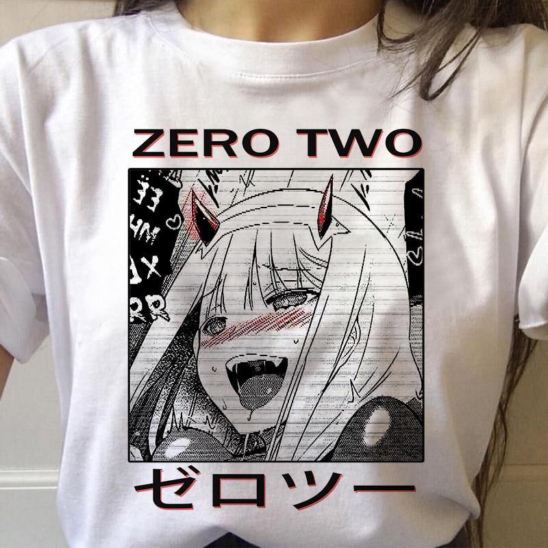 Kawaii Zero Two Anime DARLING In The FRANXX Clothes T Shirt Summer Hip Hop Tops Short Sleeve  Tshirts Japanese Streetwear - House Of Fandom