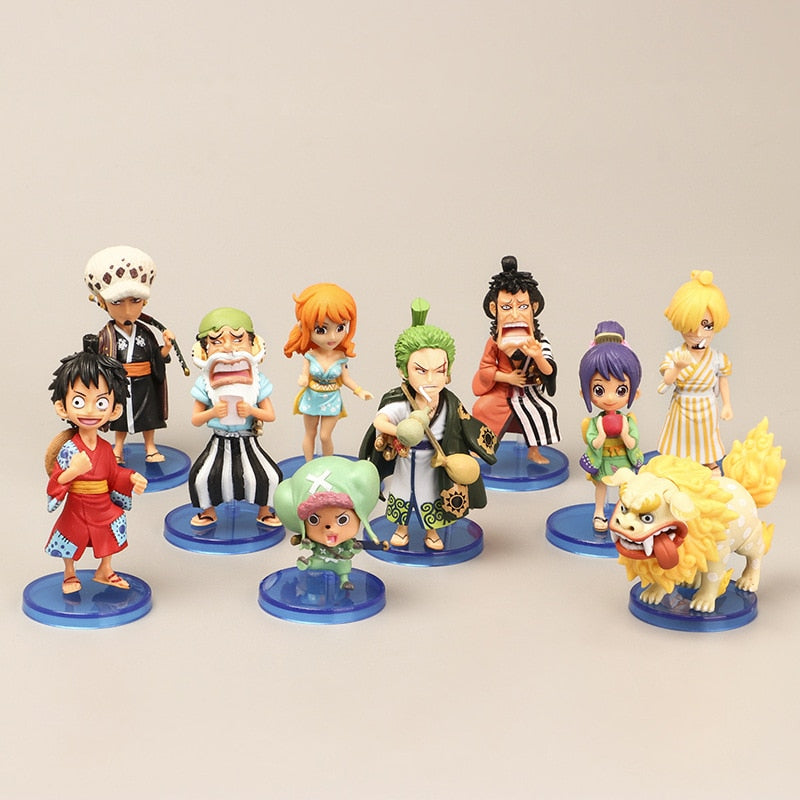 5/10 piece set Anime Doll Figure Luffy Solong Sanji Nami Nishiki Eemon Ayu Trafalgar Law Doll Toy Cake Decoration - House Of Fandom