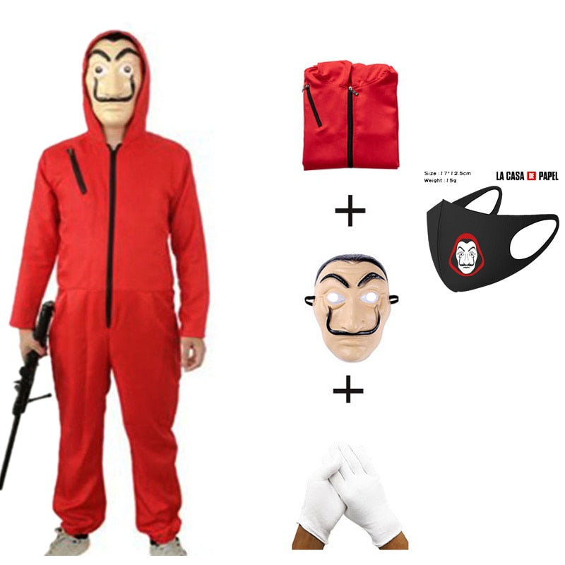 Money Heist Salvador Dali Costume Cosplay with Mask