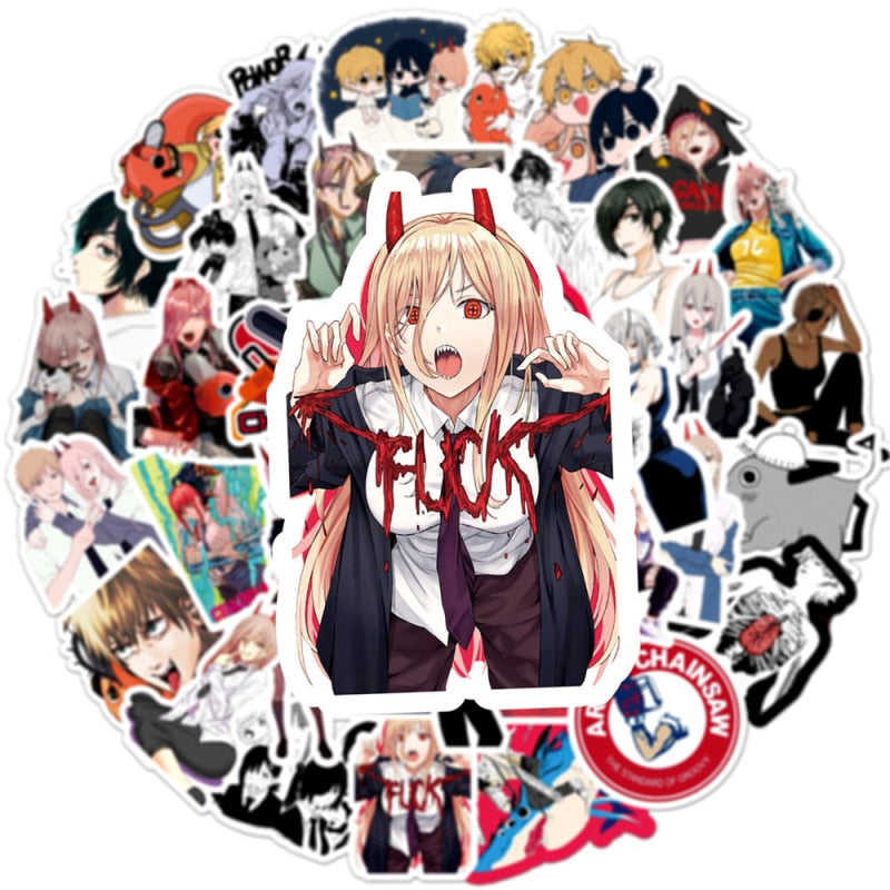 Stickers Chainsaw Man (10/30/50Pcs) - House Of Fandom