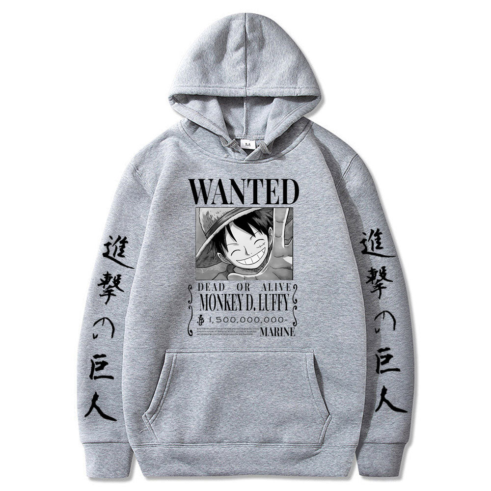 WANTED Luffy Hoodie One Piece (Colors Available) - House Of Fandom