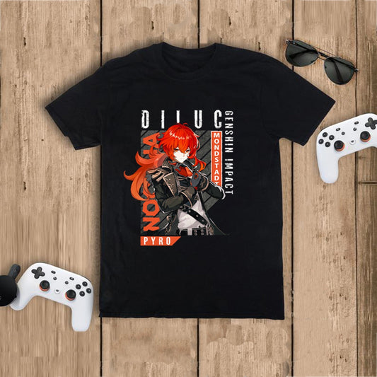 Diluc Tee Genshin Impact (Colors Available) - House Of Fandom