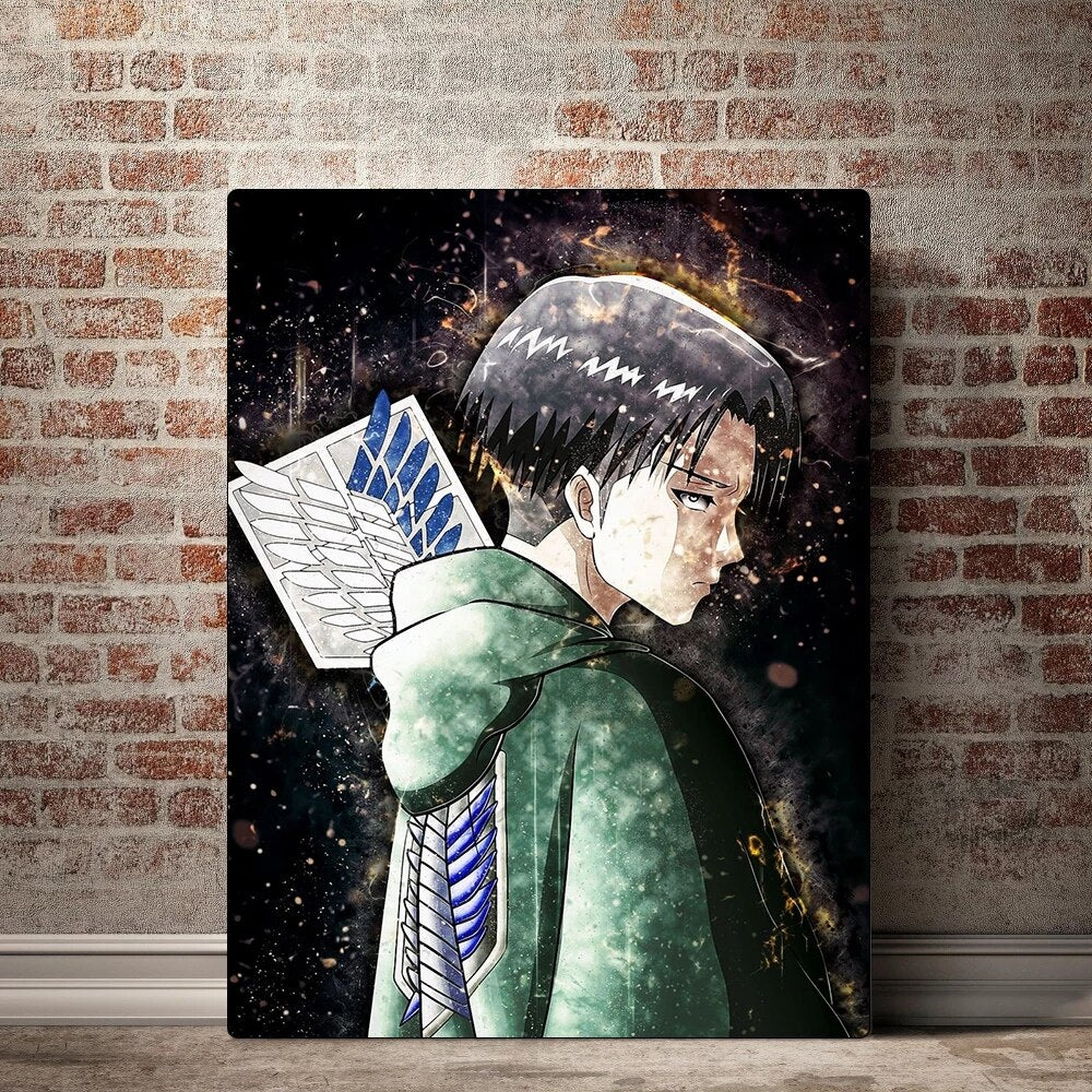 Wall Art Attack on Titan Canvas Paintings Modular Levi Ackerman Pictures HD Printed Anime Poster Living Room Home Decor Framed - House Of Fandom