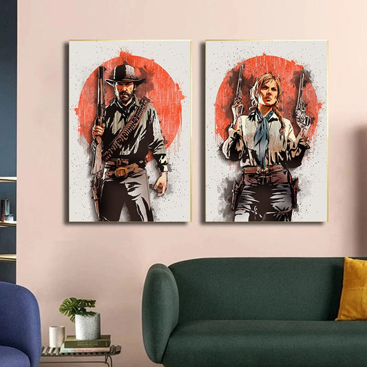 Red Dead Redemption II Characters Canvas Paintings (Variants Available)