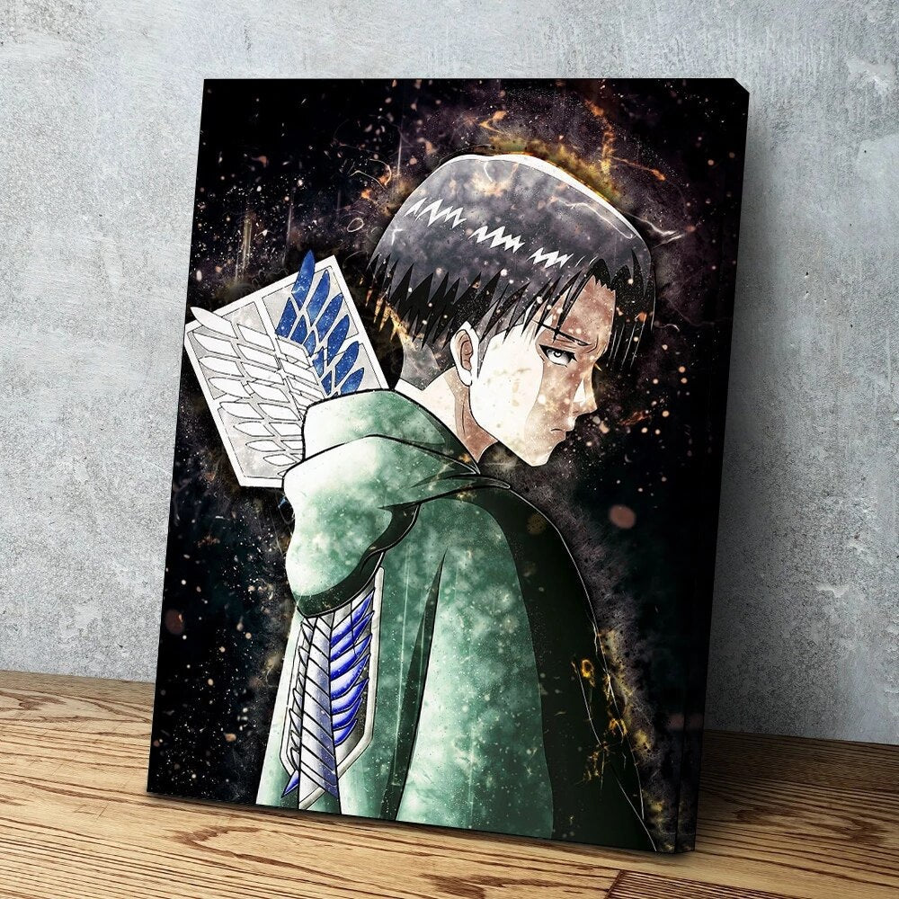 Wall Art Attack on Titan Canvas Paintings Modular Levi Ackerman Pictures HD Printed Anime Poster Living Room Home Decor Framed - House Of Fandom